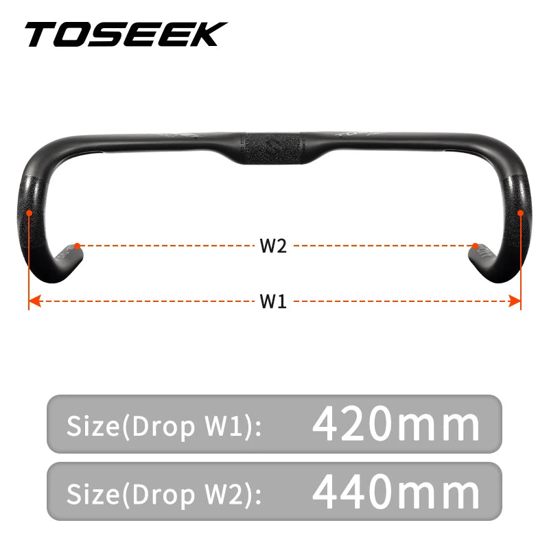 TOSEEK Carbon Road Handlebar UD Matt Internal Routing